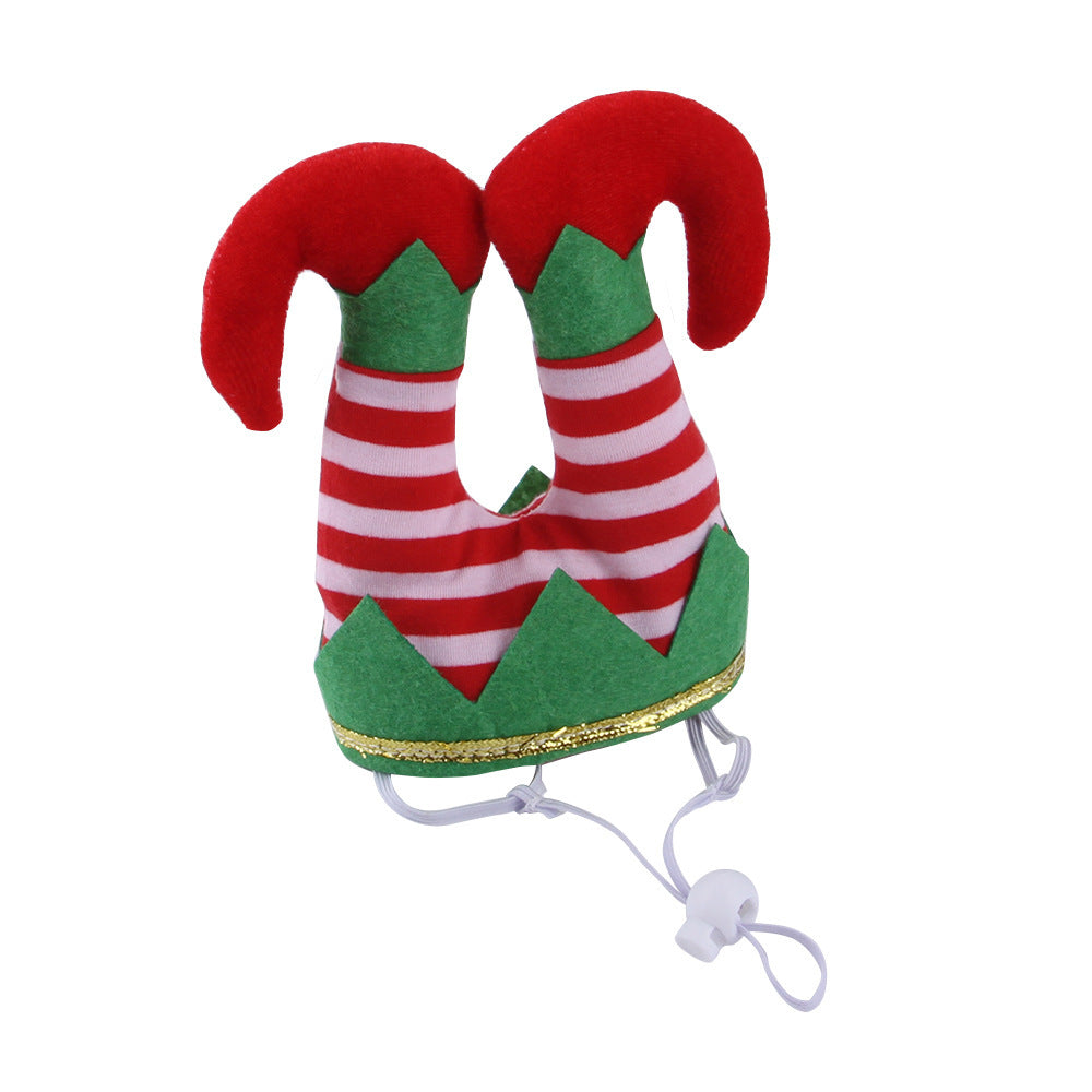 Pet Christmas Funny Striped Clown Hat Dog Ornaments Supplies Accessories