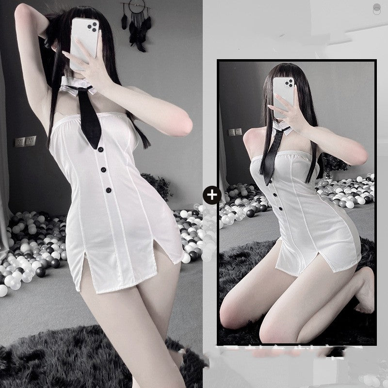 Sexy Underwear Milk Silk One-Piece Wipe Chest Secretary Suit Sexy