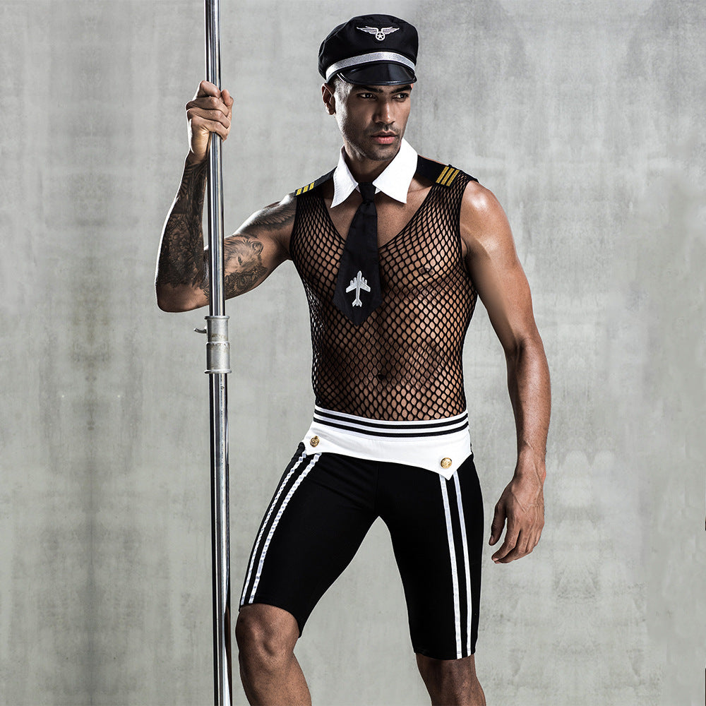 Sexy Uniform Men's Police Pilot Cosplay Sexy Lingerie