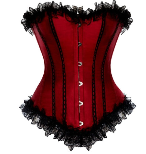 Sexy Satin and Lace-Up Boned Corset