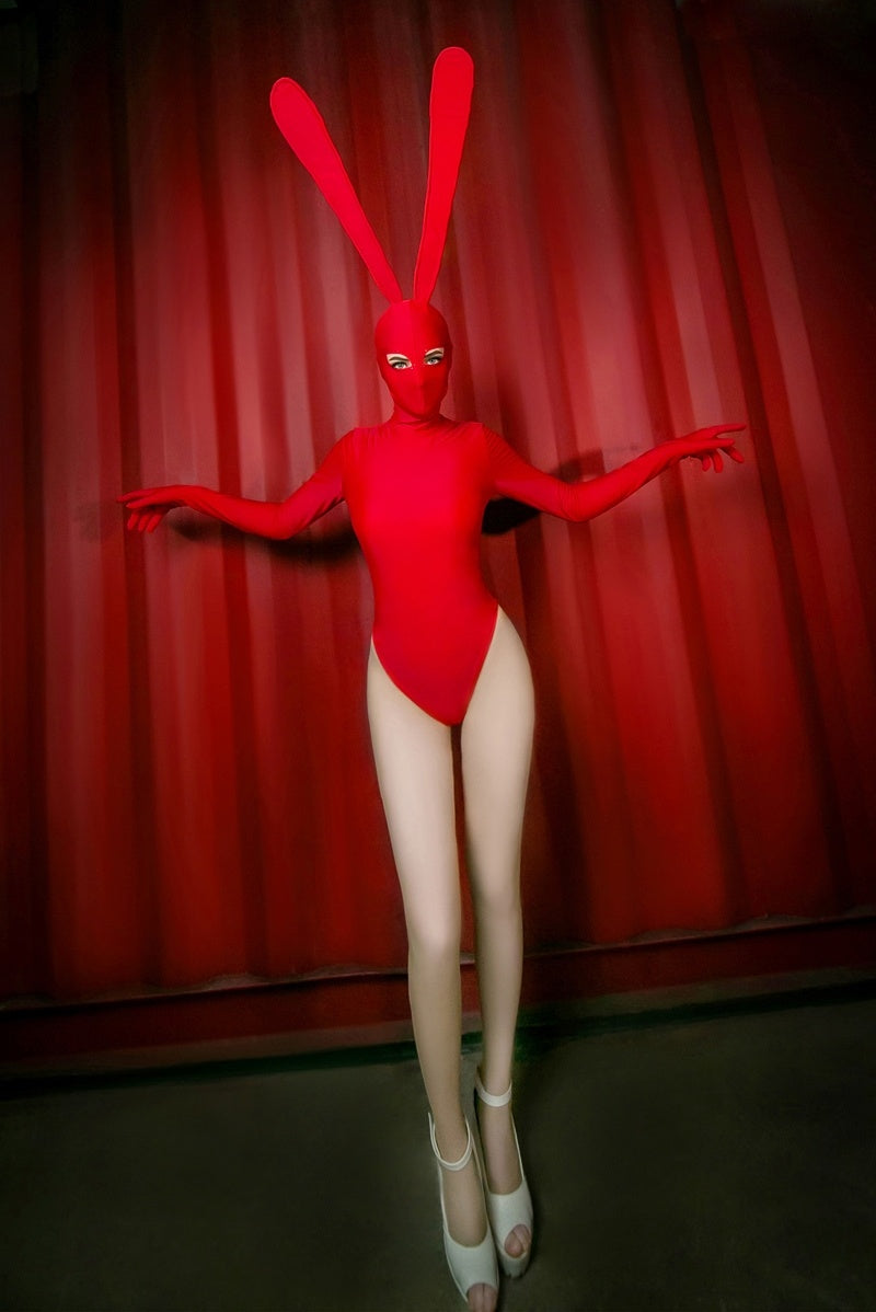 Sexy high fork bunny jumpsuit
