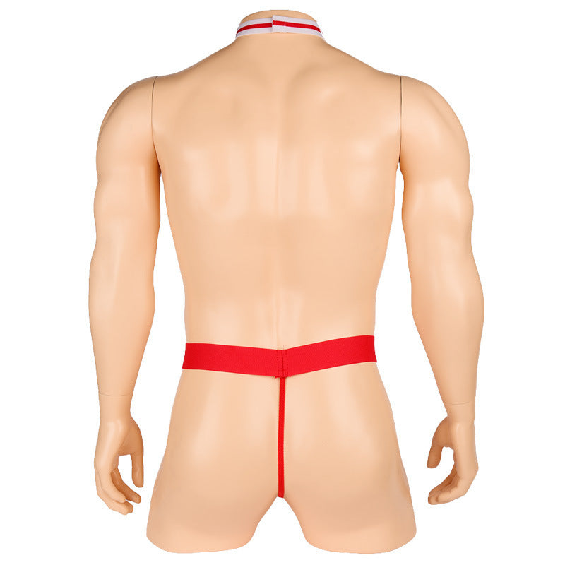 Men's sexy suspender jumpsuit