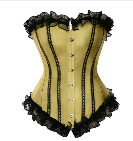Sexy Satin and Lace-Up Boned Corset