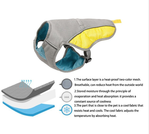 Dog cold vest summer breathable pet heatstroke cooling clothes