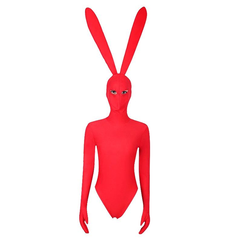 Sexy high fork bunny jumpsuit
