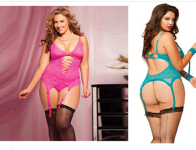 Sexy lingerie XL garter sexy pajamas lace temptation sexy nightdress