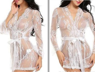 Sexy lingerie bathrobe strappy nightdress