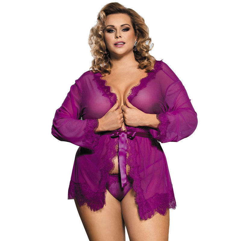 Women's Sexy Solid Color Cardigan Strappy Pajamas