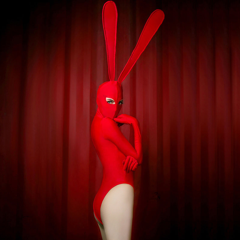 Sexy high fork bunny jumpsuit