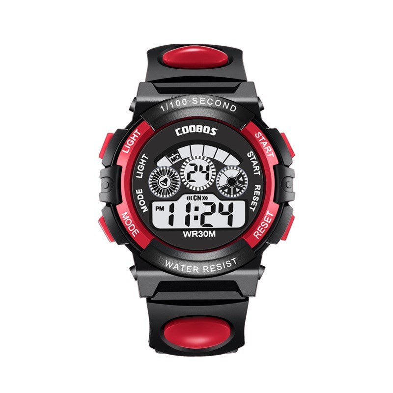 Colorful light waterproof student electronic watch