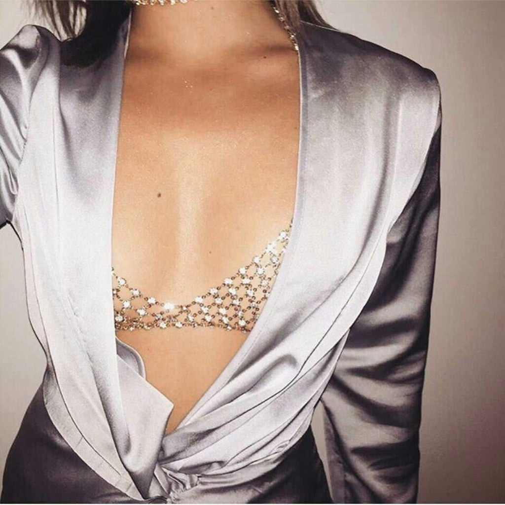 sexy chest chain-bra