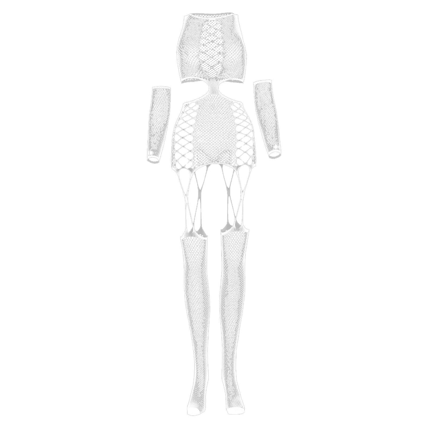 Fishnet Jumpsuit Sexy Hollow Long-sleeved