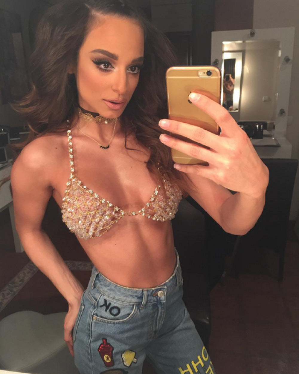 sexy chest chain-bra