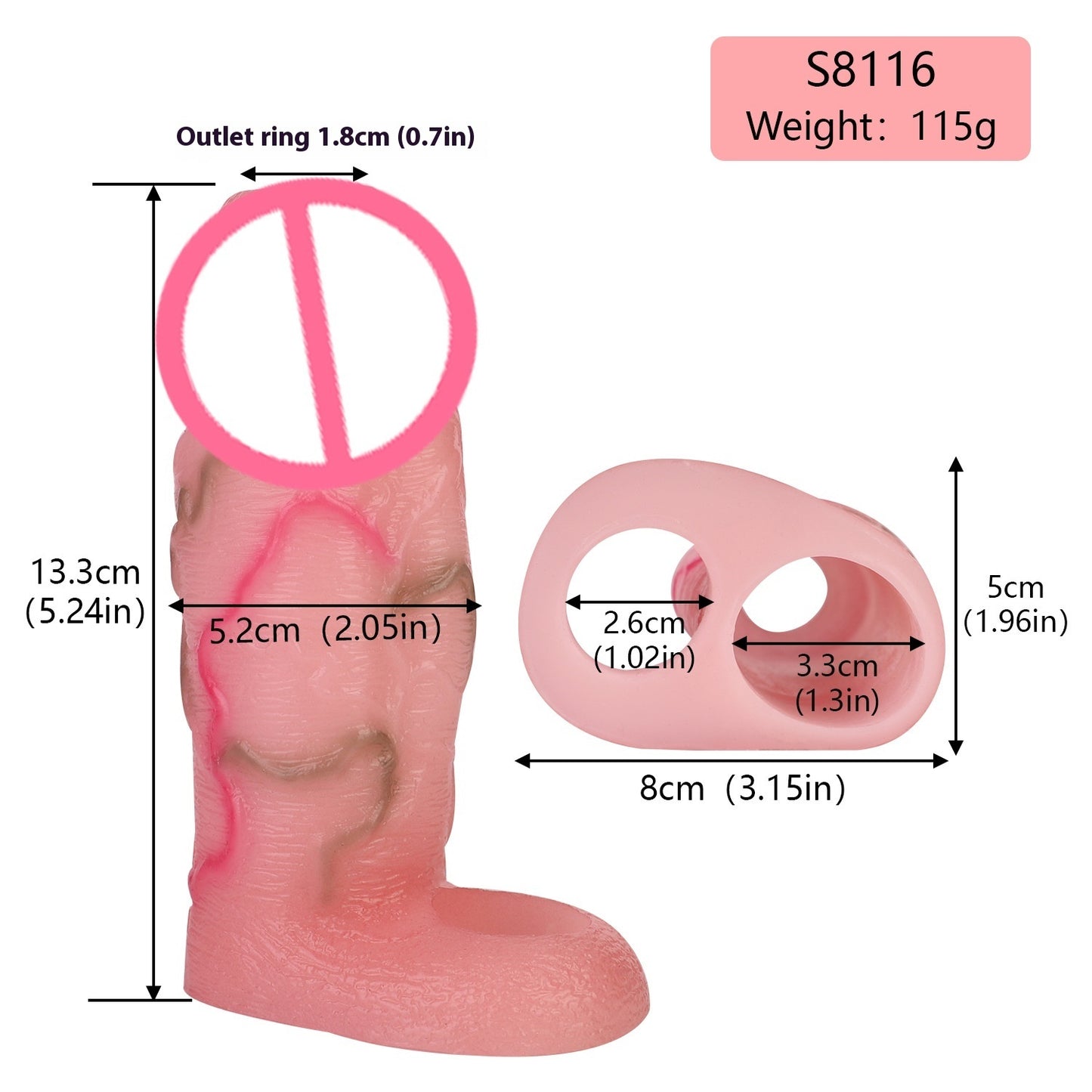 Hollow Silicone Case Men's Penis Wear Bold Lantern Ring