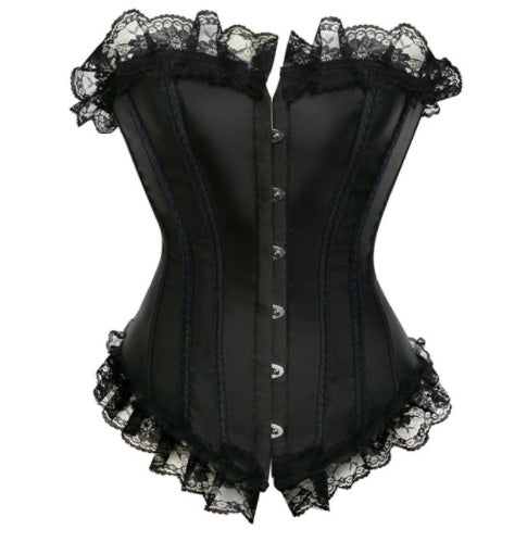 Sexy Satin and Lace-Up Boned Corset