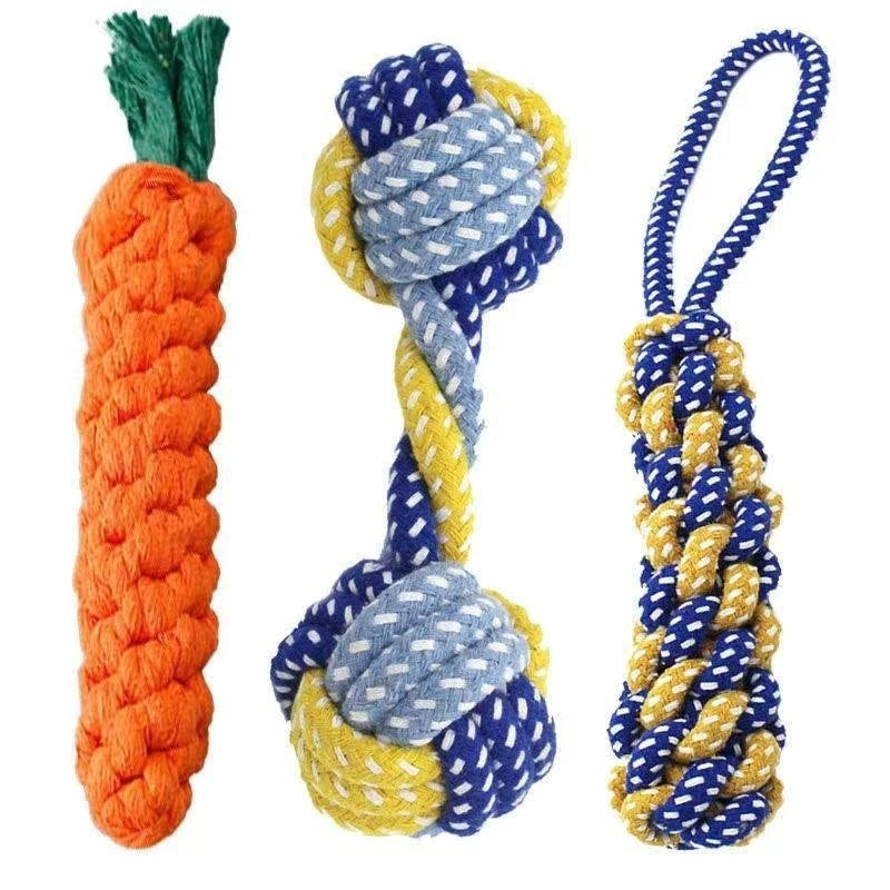 Dog Toy Molar Bite Resistant Rope Knot Toy Dog Cotton Rope