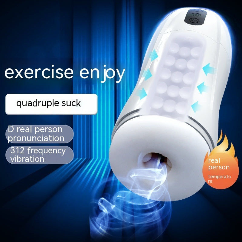 Men White Retractable Silicone Toy