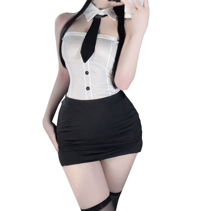 Sexy Underwear Milk Silk One-Piece Wipe Chest Secretary Suit Sexy
