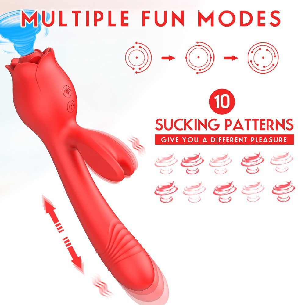 Moon Rabbit Vibration Sucking Telescopic Vibrator