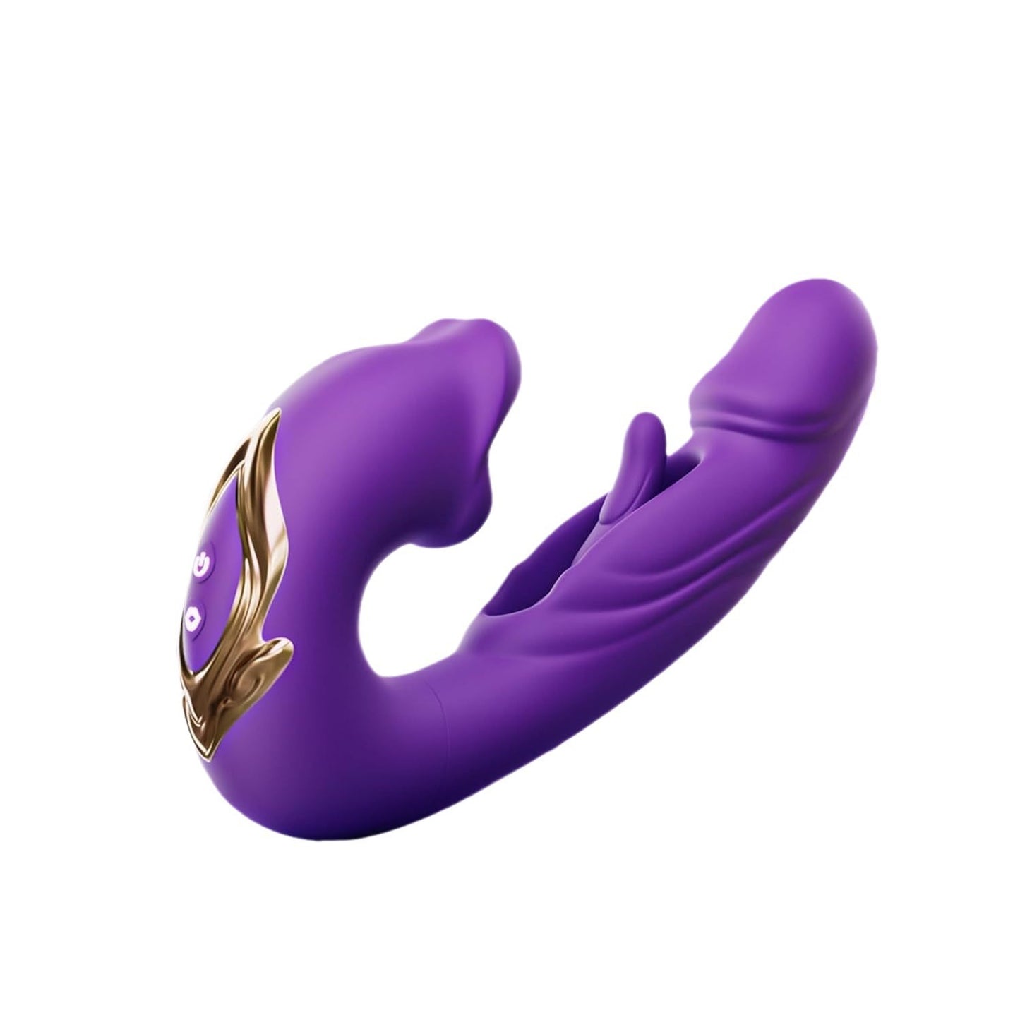 Clapping And Licking Tongue Vibrator Hollow Three-in-one G-spot Button Simulation Penis Vibration