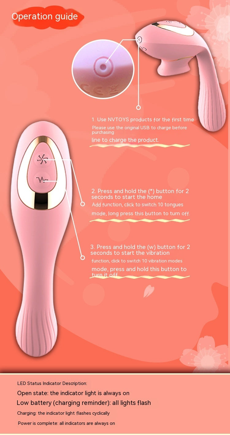 Bending Tongue Licking Vibrator Women's Masturbation Device