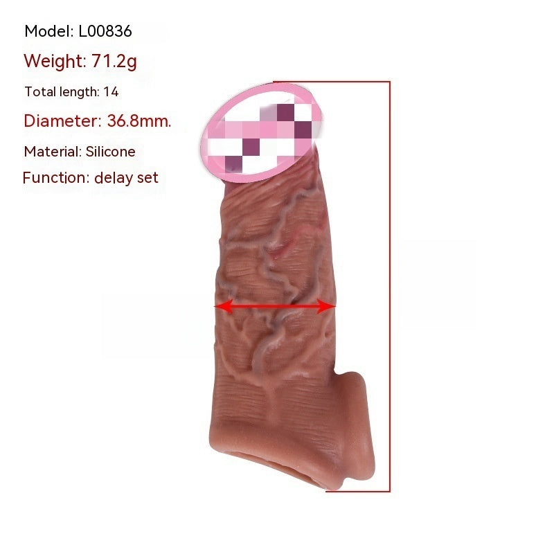 Men's Exotic Condom Sex Toy Set Adult Supplies Crystal Set Penis Set Foreskin Blocking Ring Bold Lengthened