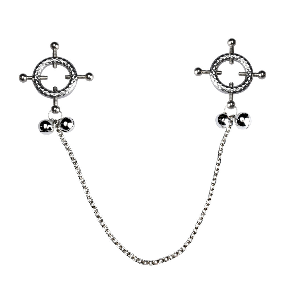 QK-C8005 Metal Ring Decoration Nipple Clamp Props