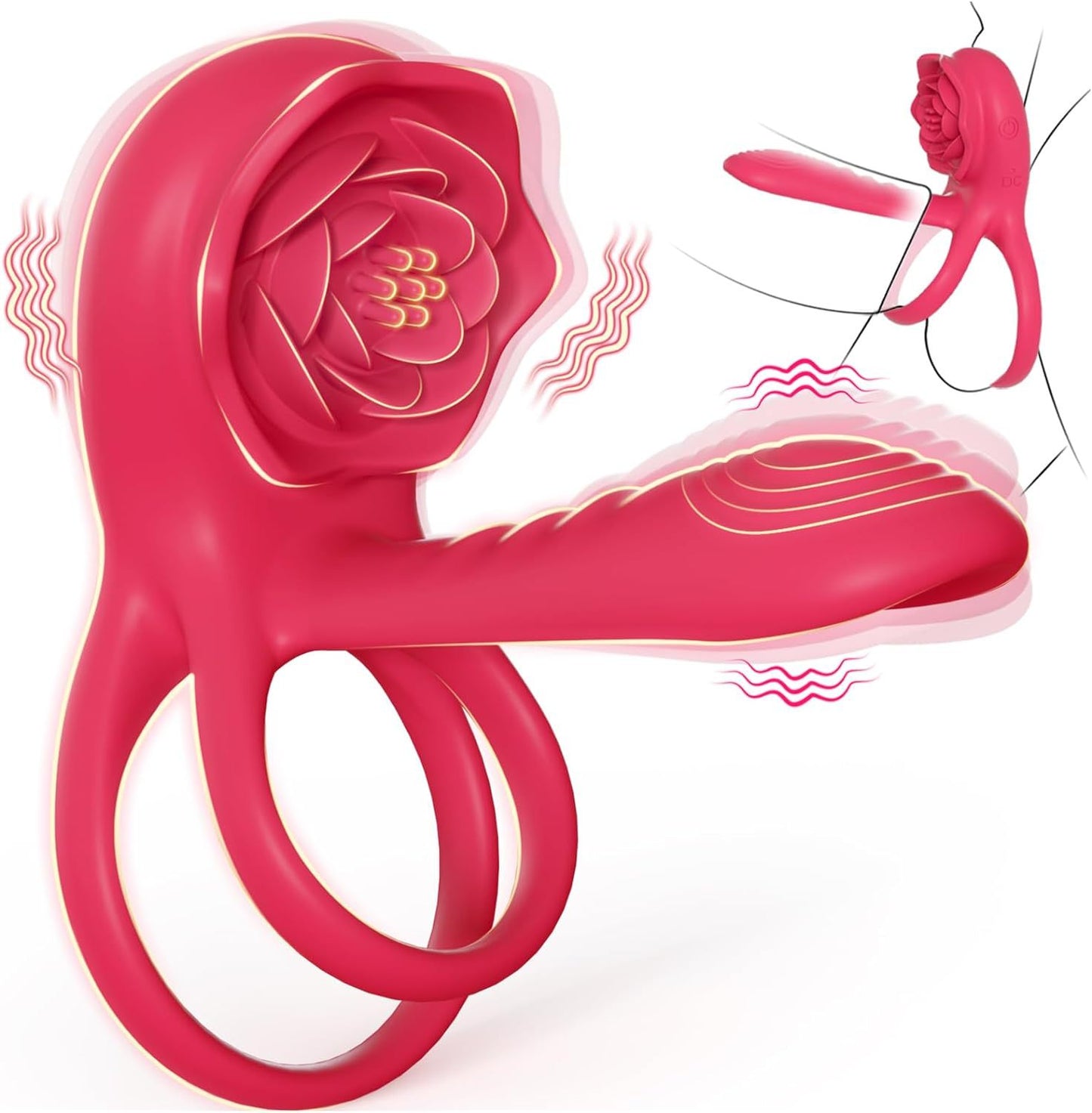 Rose Horseshoe Ring Double Motor Couple Resonance Supplies