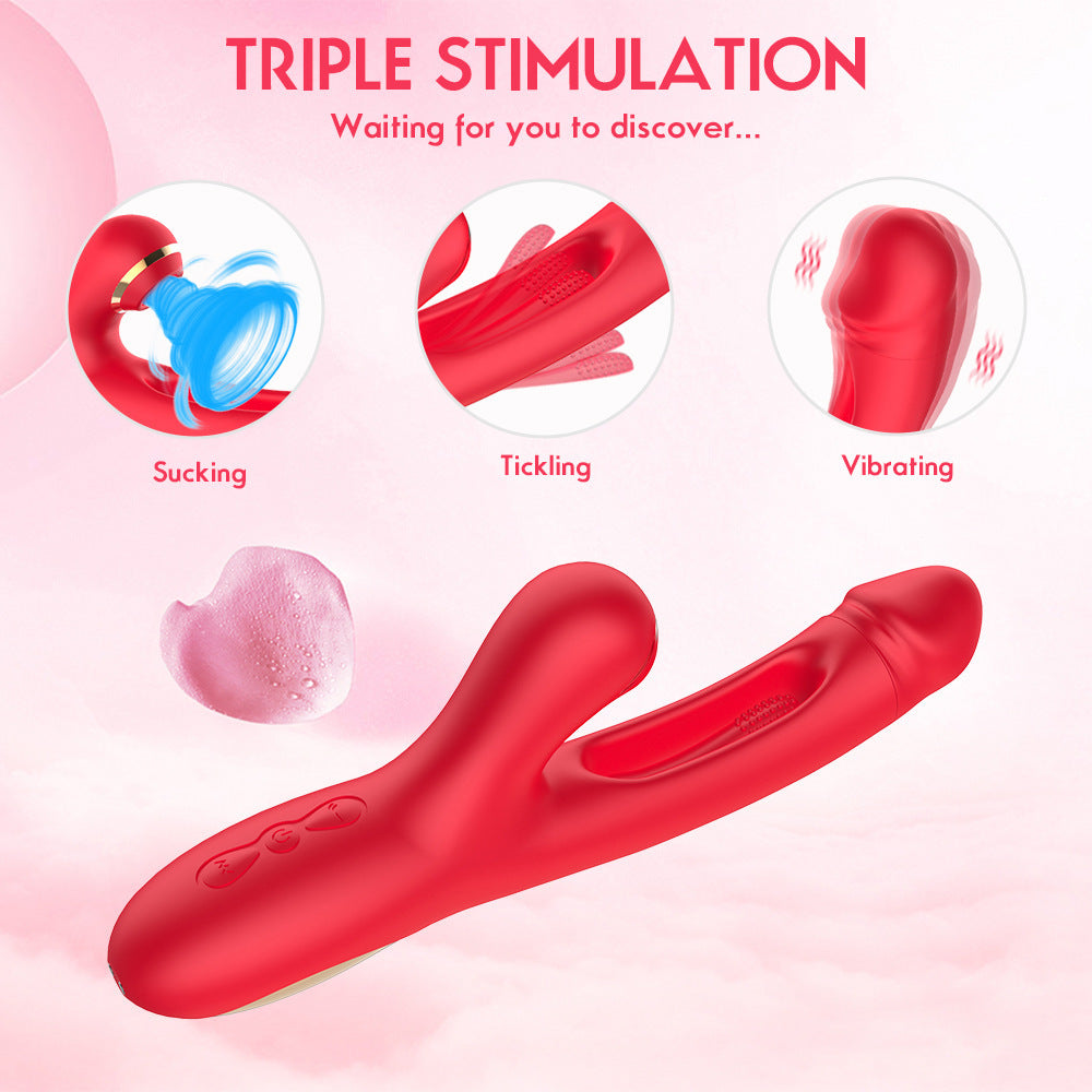 Sucking Automatic Tapping Telescopic Vibrator