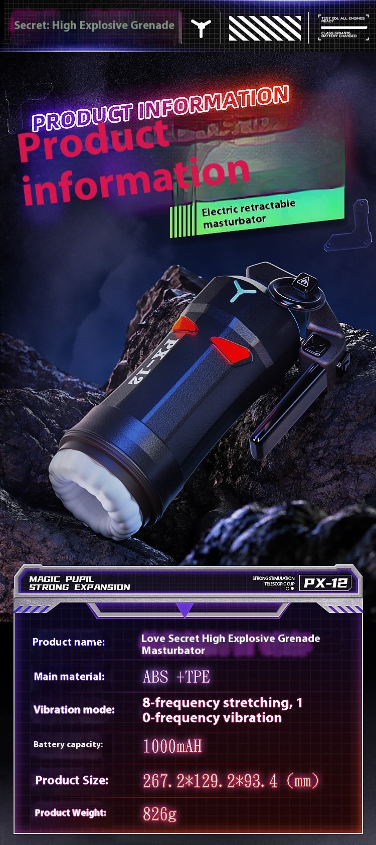 Telescopic Vibration Heating Men's Automatic Cup