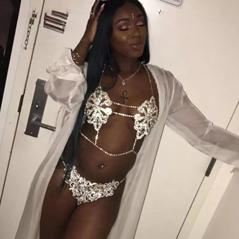 Rhinestone Sexy Female Geometric Diamond Body Chain