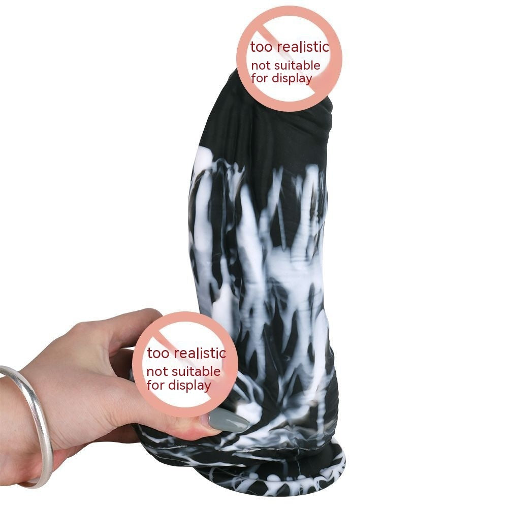 Black And White King Kong Mixed Color Liquid Silicone Thick Penis