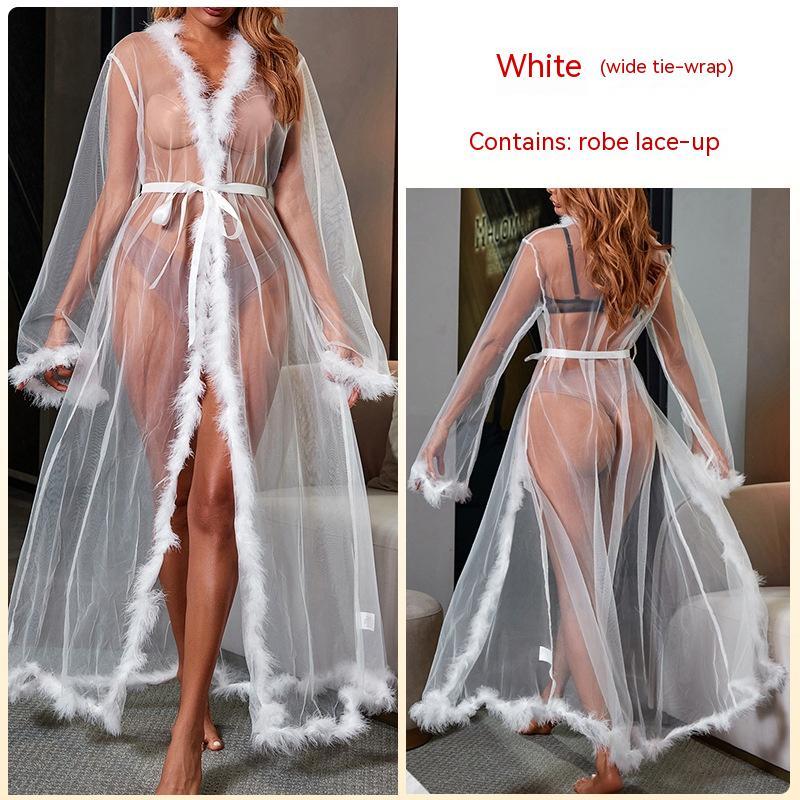 Lady Sexy Mesh Long Robe
