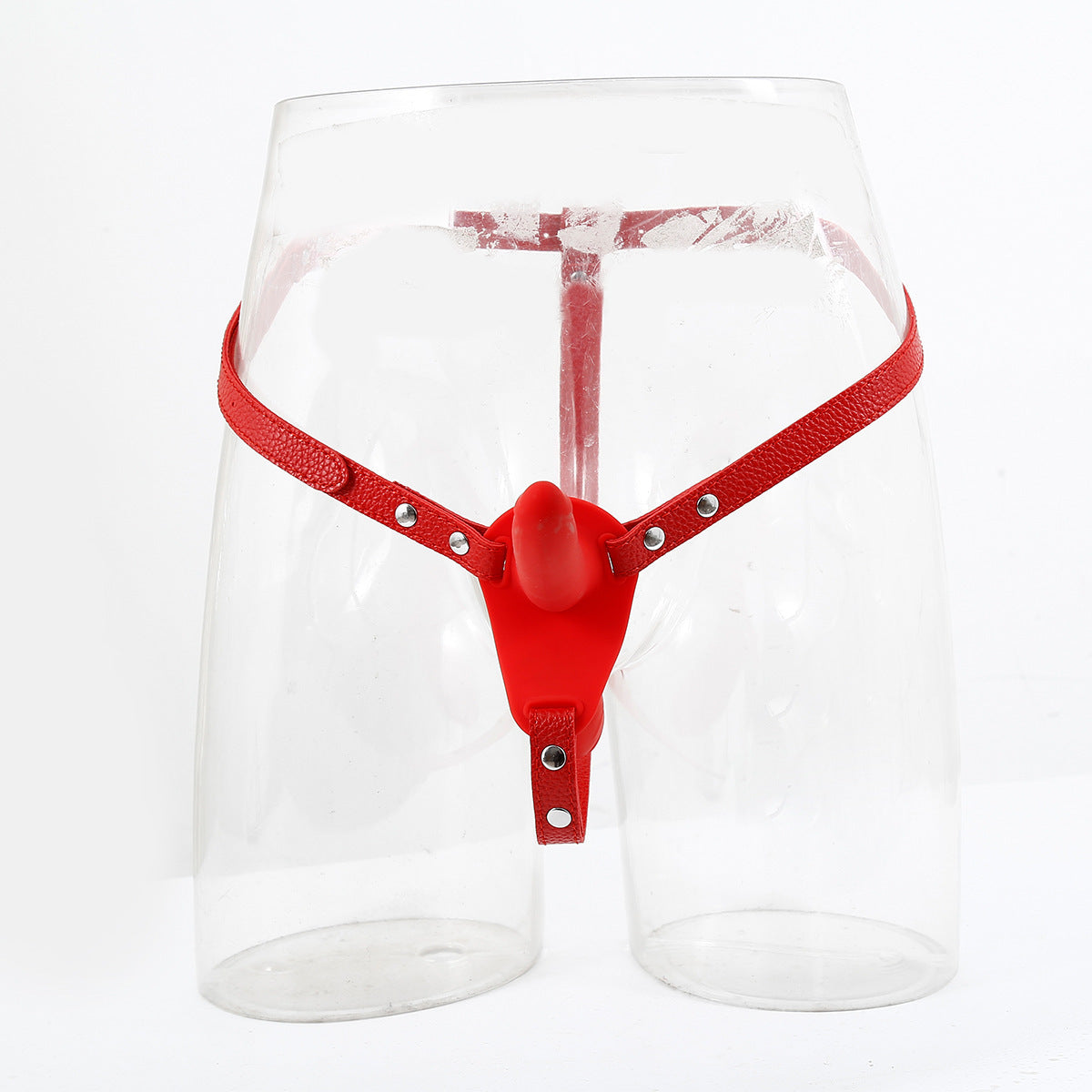 Wear Leather Pants Penis Dildo