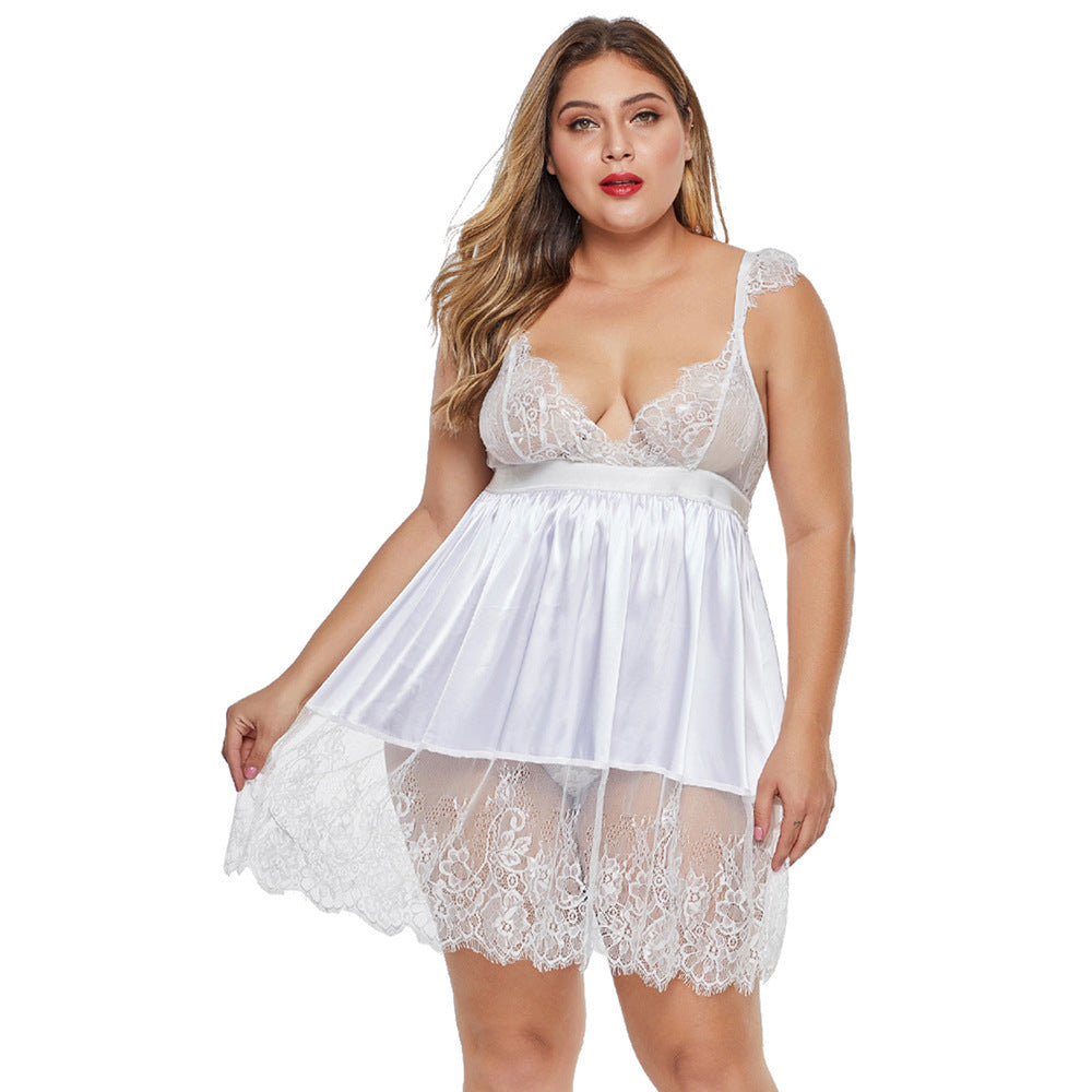 Sexy lace stitching two-piece nightdress