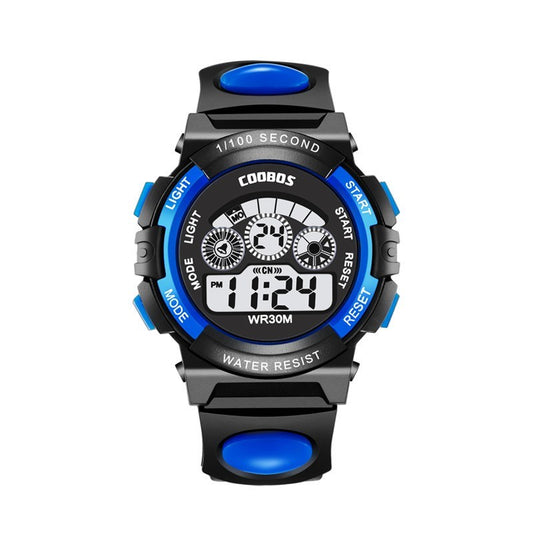 Colorful light waterproof student electronic watch