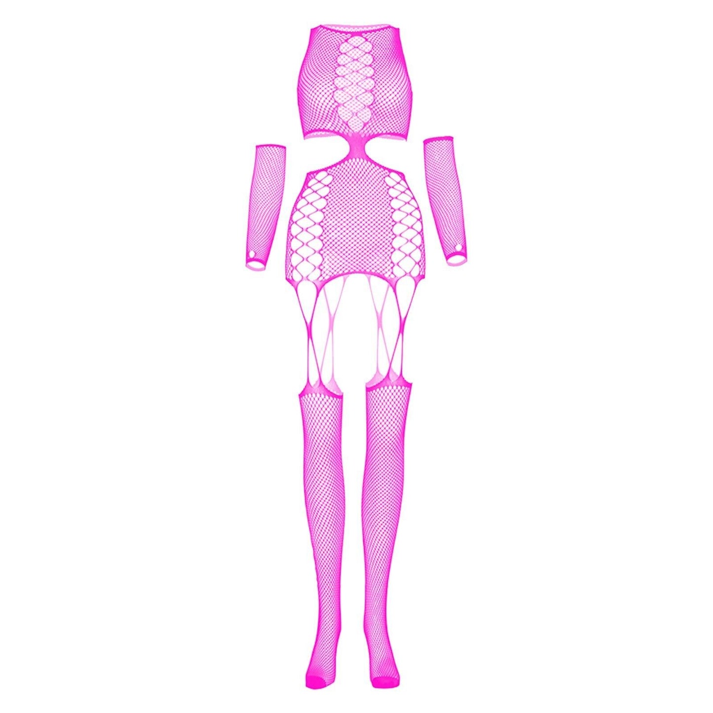 Fishnet Jumpsuit Sexy Hollow Long-sleeved