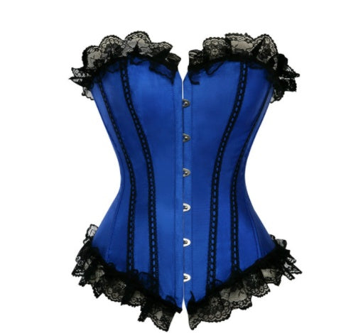 Sexy Satin and Lace-Up Boned Corset