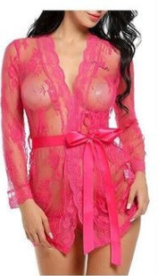 Sexy lingerie bathrobe strappy nightdress