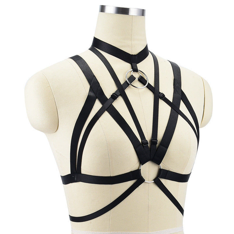 Sexy Strappy Bra, Bamboo-like Sexy Bundled Hollow Dance Uniform Temptation