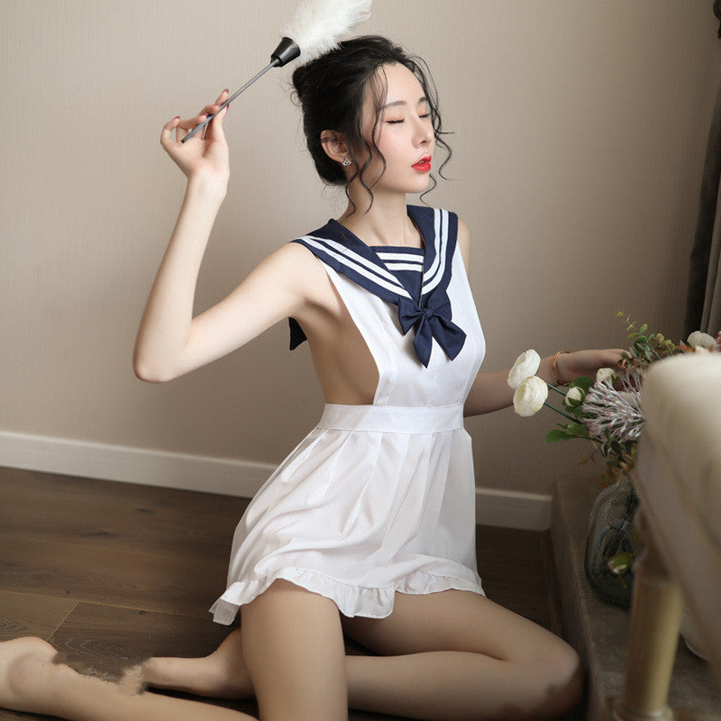 Sexy Uniform Underwear Japanese Anima Halter Sexy Dew Hollow School Uniform Set