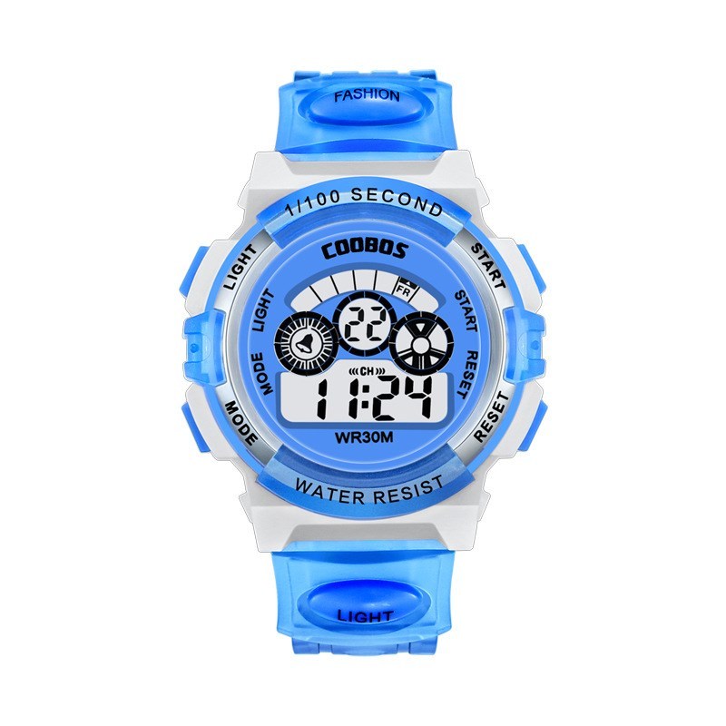Colorful light waterproof student electronic watch