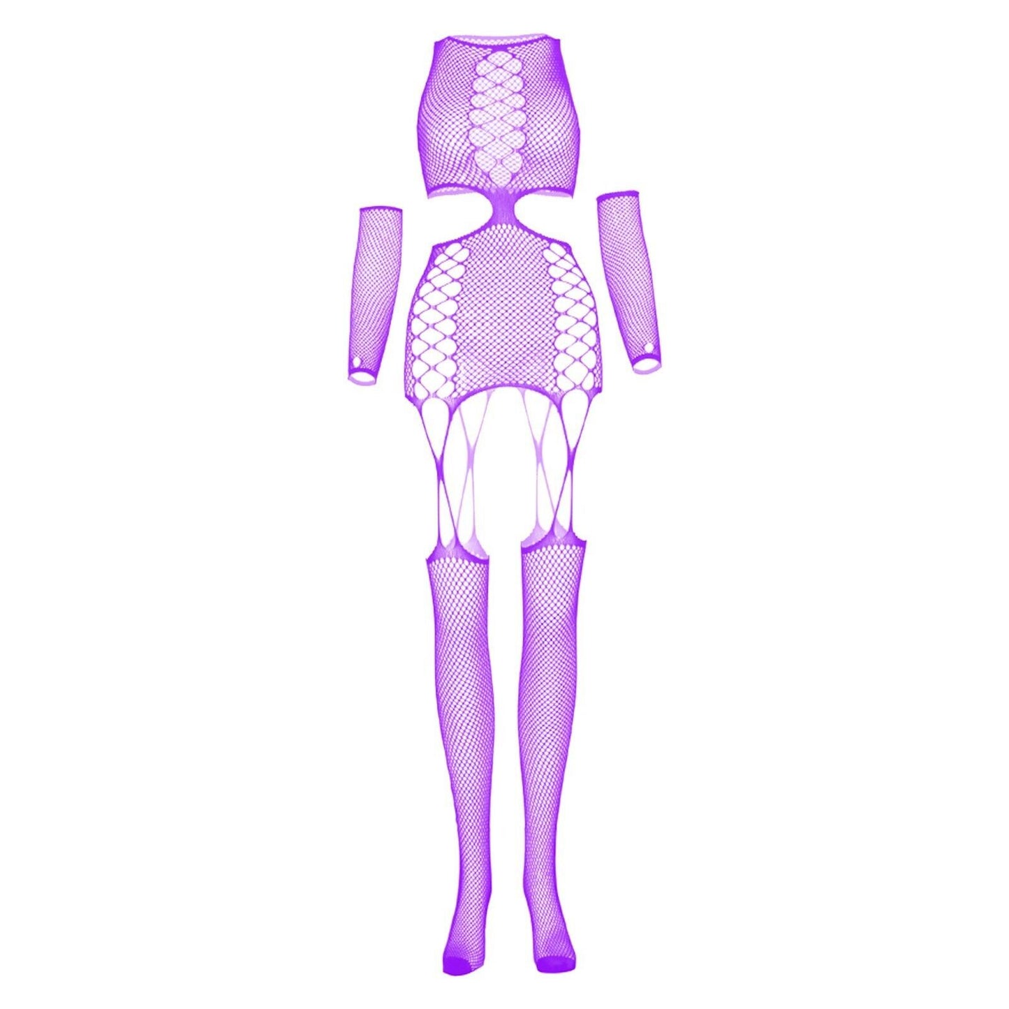 Fishnet Jumpsuit Sexy Hollow Long-sleeved