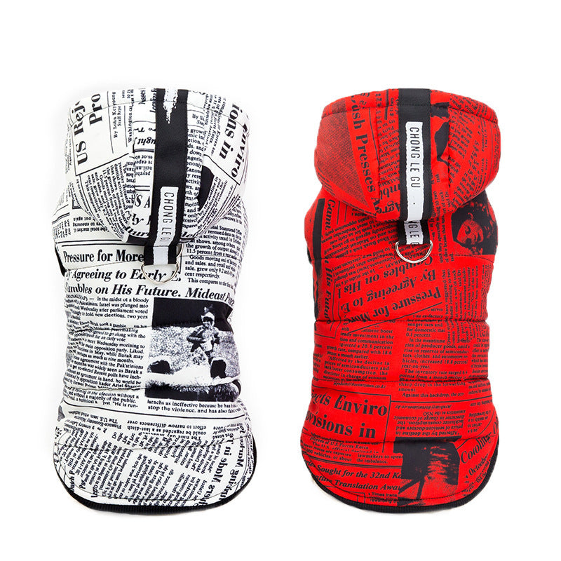 Newspaper cotton pet clothes