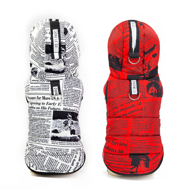 Newspaper cotton pet clothes