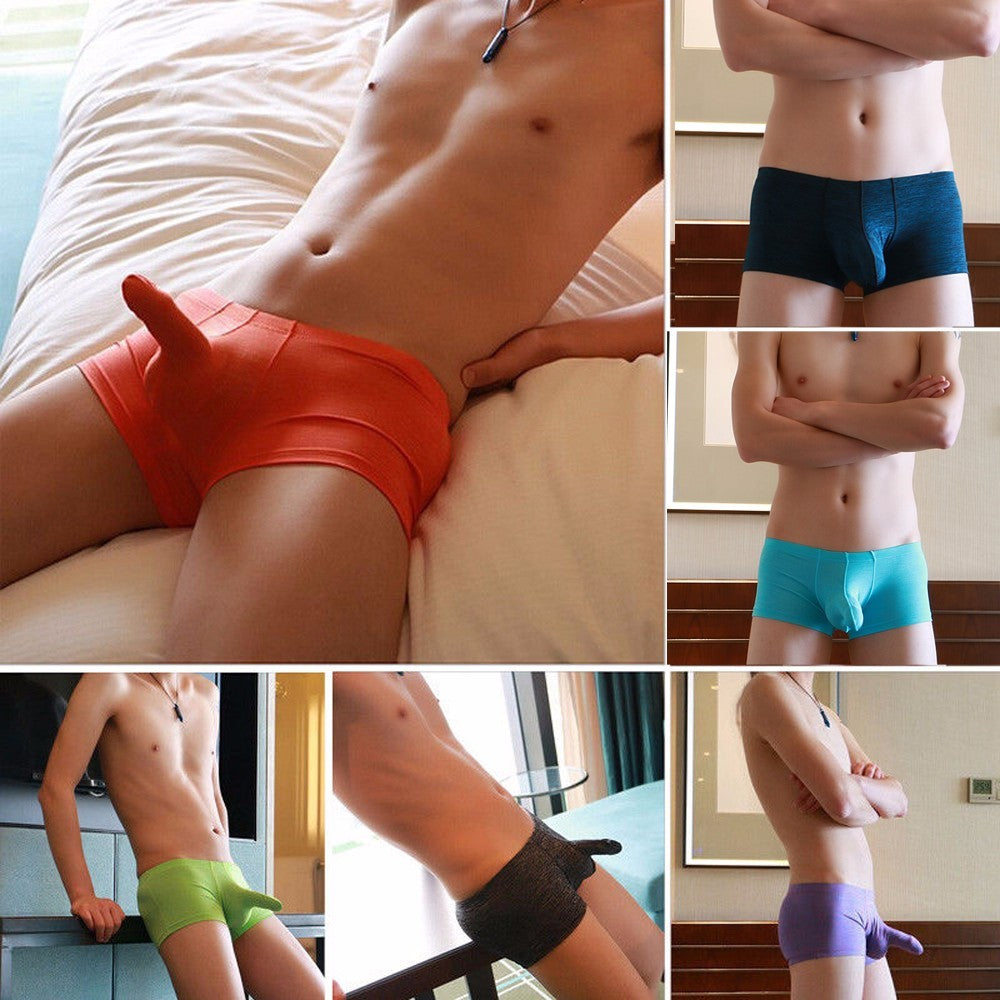 Men's bullet flat pants sexy underwear male boxers sexy underwear cotton trunk