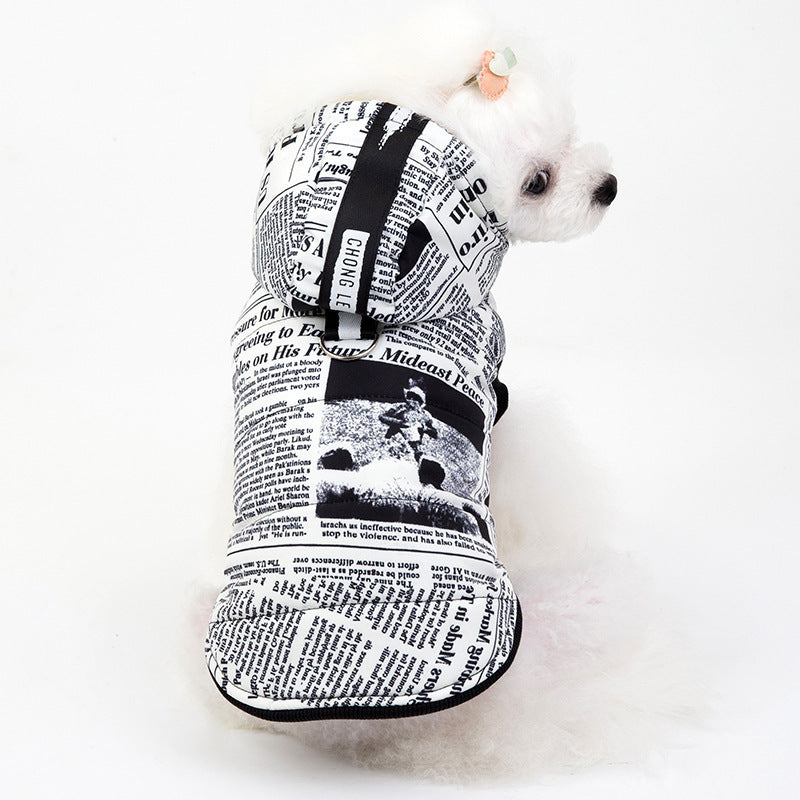 Newspaper cotton pet clothes