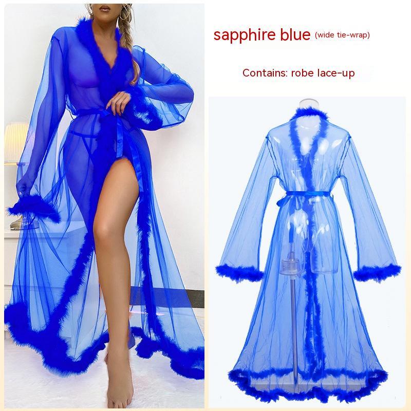Lady Sexy Mesh Long Robe