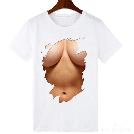 Sexy 3D printed bottoming T-shirt