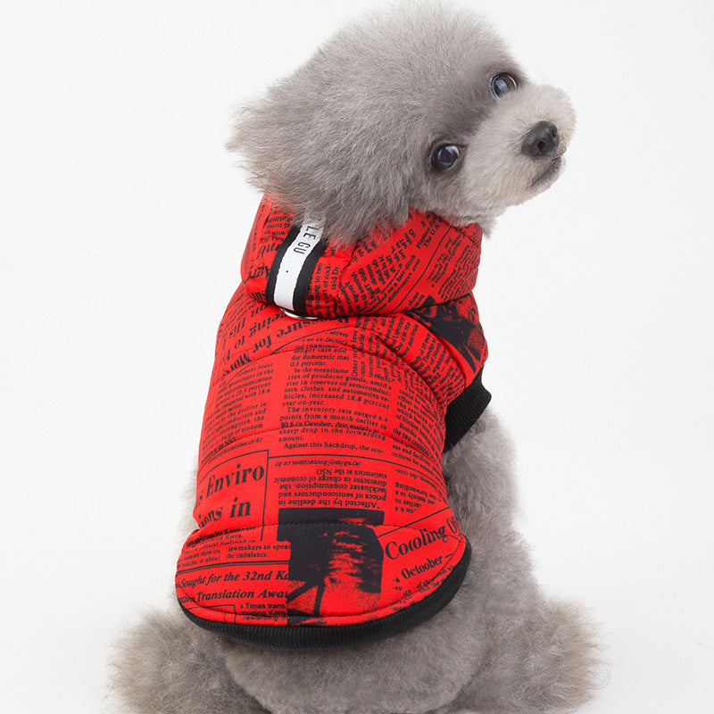Newspaper cotton pet clothes